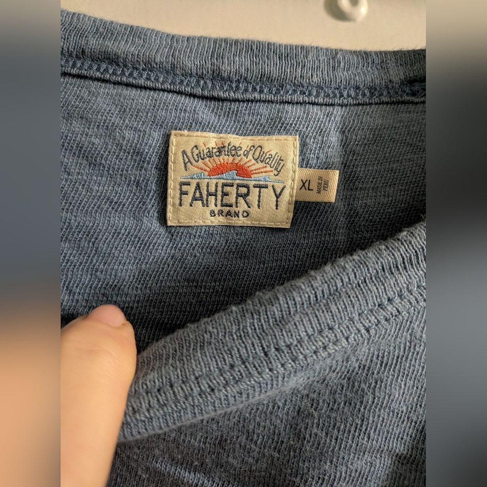 Faherty - Striped Slub Cotton-Jersey T-Shirt - Blue XL - Picture 7 of 8